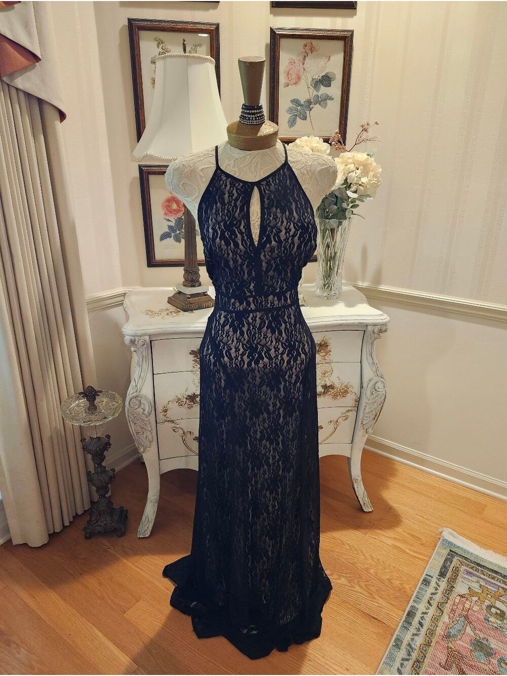 LuLu's Black Bodycon Stretch Lace Drop Dead Sexy L